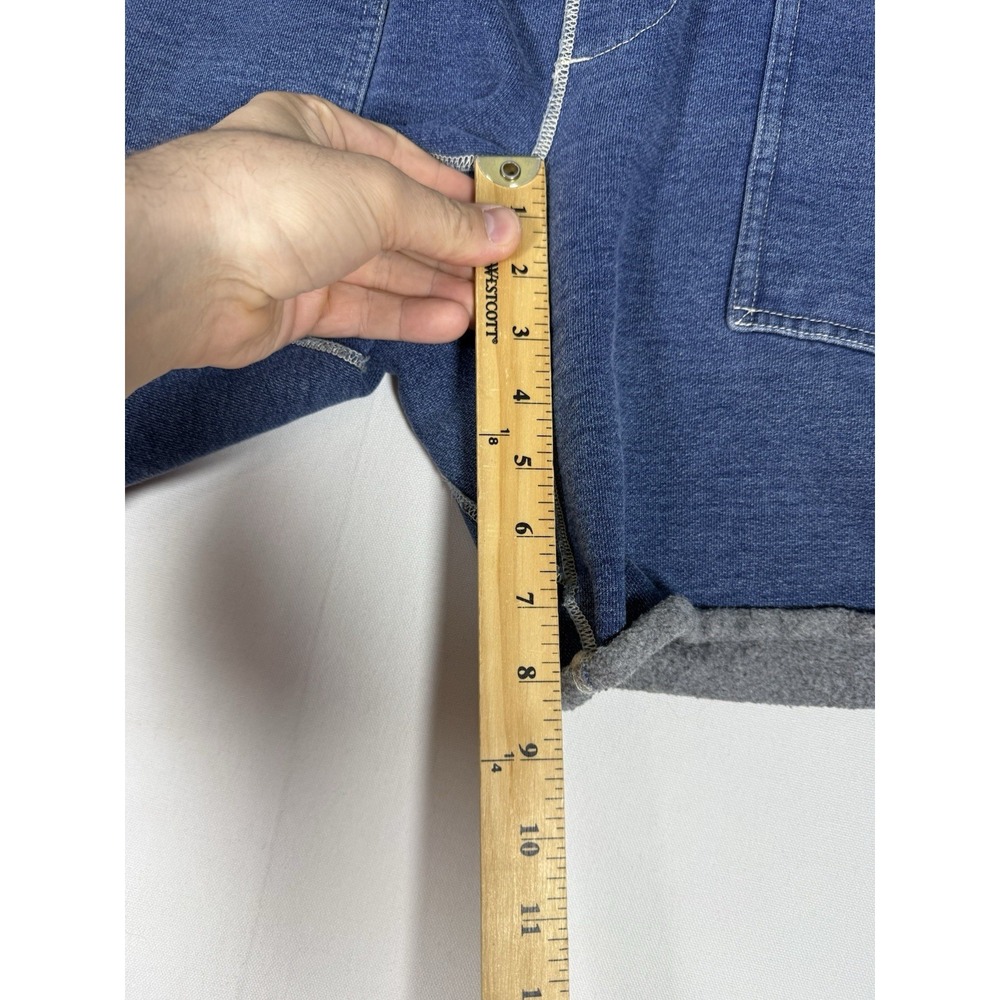 Wallace & Barnes Shorts Men's XL Indigo Dye Fleece Lined Cuffed Beachy Camping - Picture 4 of 7